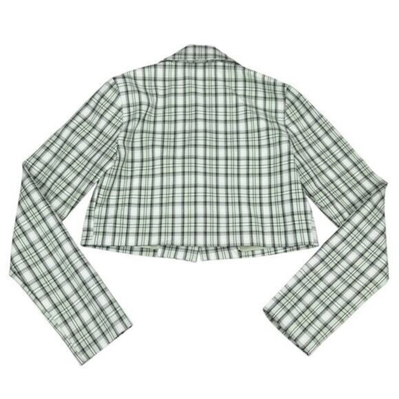 Princess Polly Green Plaid Sierra Crop Blazeer Womens Size 0 - Picture 6 of 6
